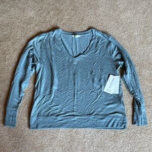 Athleta Long Sleeve V-Neck Top - Blue